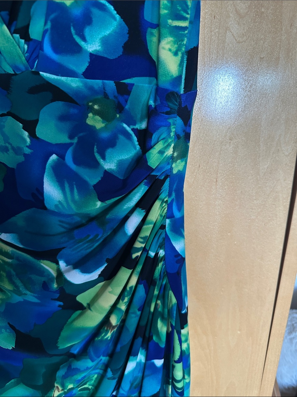 Lauren Ralph Lauren Blue and Green Floral Midi Dress - Picture 4 of 5